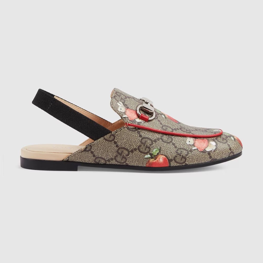PETER RABBIT GUCCI PRINCETOWN LEATHER SLIPPERS IN BEIGE